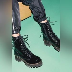 Jeffrey Campbell Black Lace-Up Boots